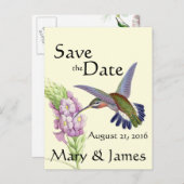Hummingbird Bird Blume Floral Save the Date Ankündigungspostkarte (Vorne/Hinten)