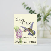 Hummingbird Bird Blume Floral Save the Date Ankündigungspostkarte (Stehend Vorderseite)