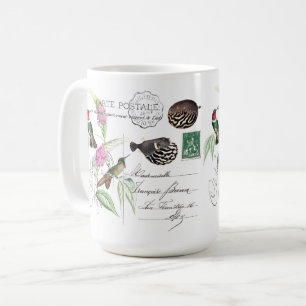 Hummingbird Bird Blume Französisch Ephemera Tasse