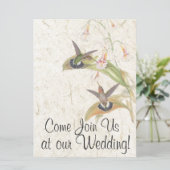 Hummingbird Bird Blume Hochzeit Einladung (Stehend Vorderseite)