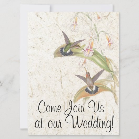 Hummingbird Bird Blume Hochzeit Einladung (Vorderseite)