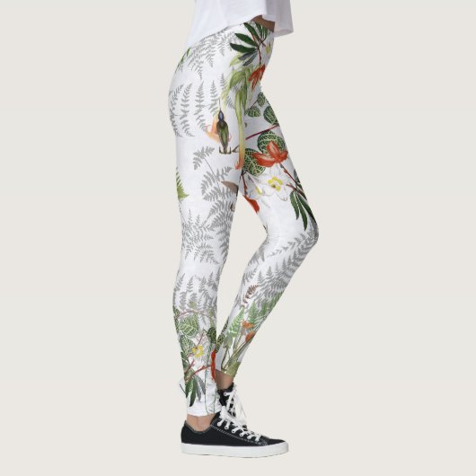Hummingbird Bird Blume Palm Frontend Ferns Leggings (Rechts)