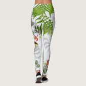 Hummingbird Bird Blume Palm Frontend Ferns Leggings (Rückseite)