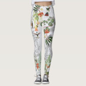 Hummingbird Bird Blume Palm Frontend Ferns Leggings (Vorderseite)