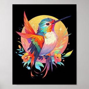 Hummingbird Bird Cartoon Bird Watchers Earth Day Poster
