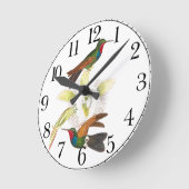 Hummingbird Bird Floral Wall Clock Runde Wanduhr (Winkel)