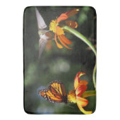 Hummingbird Bird Monarch Butterfly Flower Bathmat Badematte (Vorderseite Vertikal)