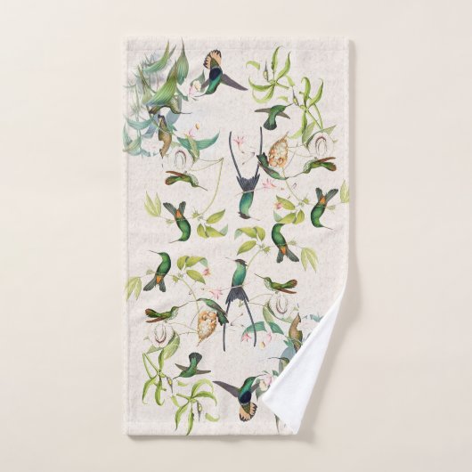 Hummingbird Bird Nest Orchid Blume Badetuch Set (Handtuch)