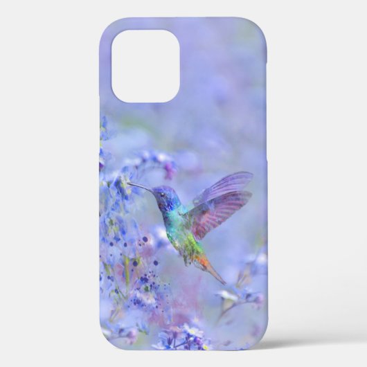Hummingbird Bird & Soft Blue Garden Blume Case-Mate iPhone Hülle (Rückseite)
