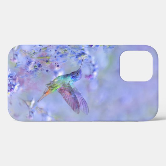 Hummingbird Bird & Soft Blue Garden Blume Case-Mate iPhone Hülle (Rückseite (Horizontal))