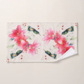 Hummingbird Birds Blume Tiere Badehandtuch Set (Handtuch)