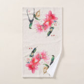 Hummingbird Birds Blume Tiere Badehandtuch Set (Handtuch)