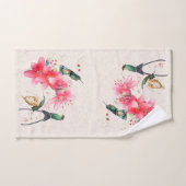Hummingbird Birds Blume Tiere Badehandtuch Set (Handtuch)