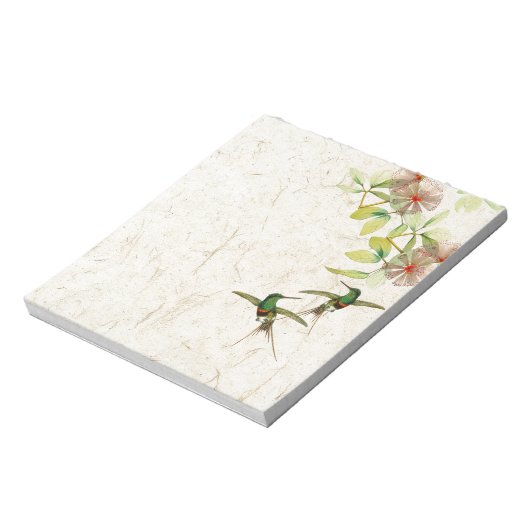 Hummingbird Birds Blume Tiere Notepad Notizblock (Rotiert)