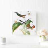 Hummingbird Birds Blumen Blume Uhr (Zuhause)
