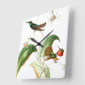 Hummingbird Birds Blumen Blume Uhr (Winkel)