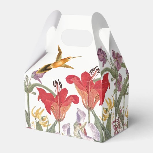 Hummingbird Birds Lily Blume Garden Gefallen Box Geschenkschachtel (Rückseite)