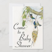 Hummingbird Birds & Nest Baby Dusche Einladung (Vorderseite)