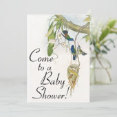 Hummingbird Birds & Nest Baby Dusche Einladung (Stehend Vorderseite)