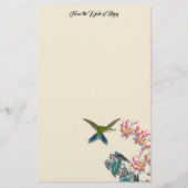 Hummingbird Birds Plumeria Blume Stationierung Briefpapier (Vorderseite)