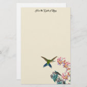 Hummingbird Birds Plumeria Blume Stationierung Briefpapier (Vorne/Hinten)