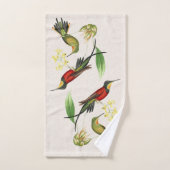 Hummingbird Birds Wildlife Floral Bath Badtuch Set (Handtuch)
