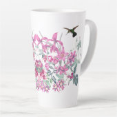 Hummingbird Birnen Rosa Garden Blume Latte Tasse (Rechte Ecke)