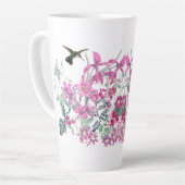 Hummingbird Birnen Rosa Garden Blume Latte Tasse (Linke Ecke)