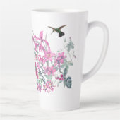 Hummingbird Birnen Rosa Garden Blume Latte Tasse (Rechts)