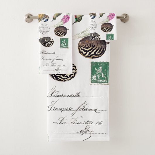 Hummingbird Birnen Schildkröten Floral Bath Handtu Badhandtuch Set (Insitu)