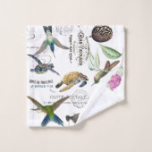 Hummingbird Birnen Schildkröten Floral Bath Handtu Badhandtuch Set (Waschlappen)