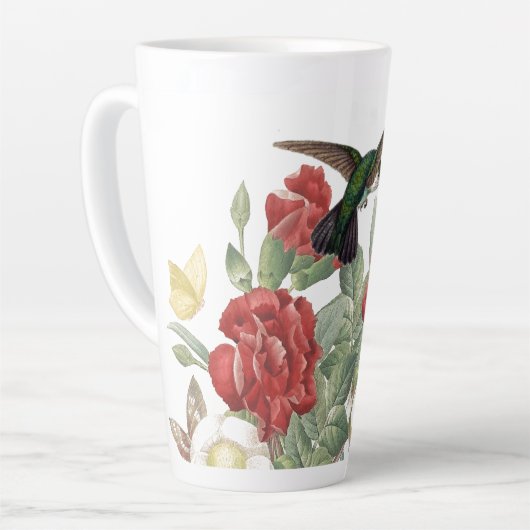 Hummingbird Birnen Schmetterling Rote Rose Blume Milchtasse (Linke Ecke)