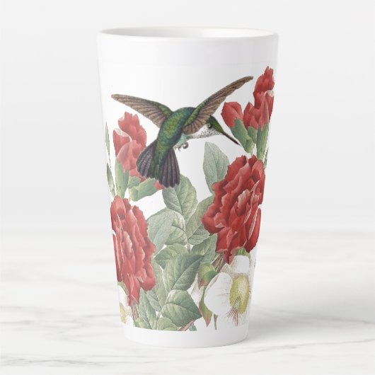 Hummingbird Birnen Schmetterling Rote Rose Blume Milchtasse (Vorderseite)