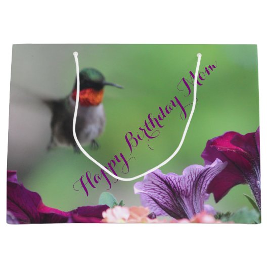 Hummingbird Birthday Bag Große Geschenktüte (Vorderseite)