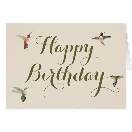 Hummingbird Birthday Card (Vorderseite (Horizontal))