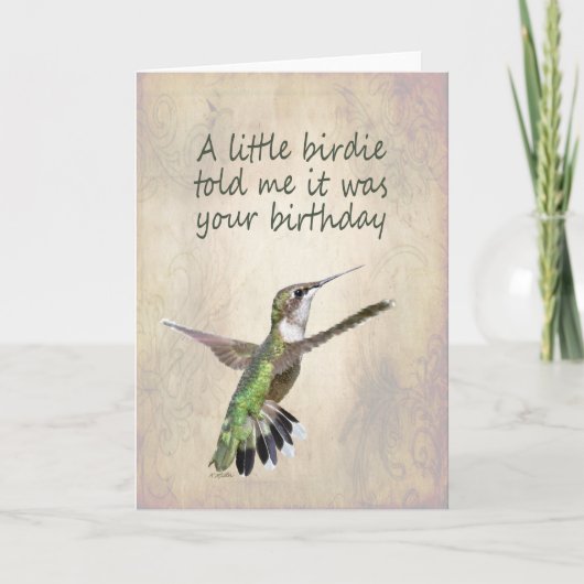 Hummingbird Birthday Card Karte (Vorderseite)