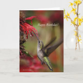 Hummingbird Birthday Card Karte (Gelbe Blume)