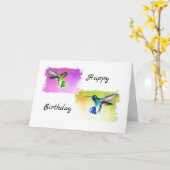 Hummingbird Birthday Card Karte (Gelbe Blume)