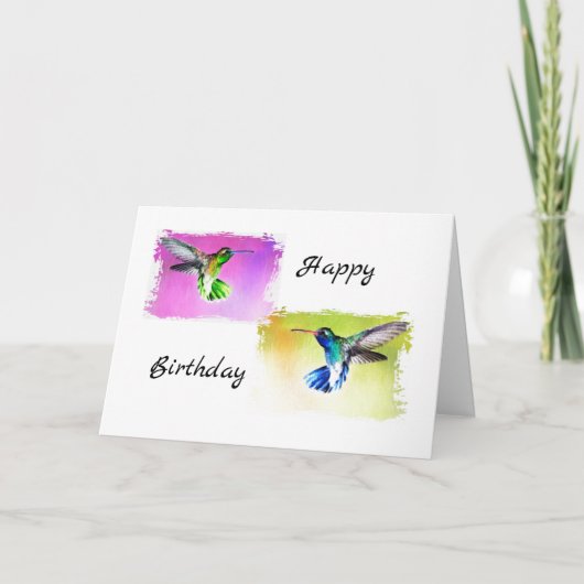 Hummingbird Birthday Card Karte (Vorderseite)