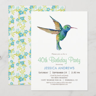 Hummingbird Birthday Party Einladung