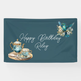 Hummingbird Birthday Tee Party Banner