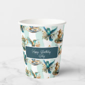 Hummingbird Birthday Tee Party Pappbecher (Vorderseite)