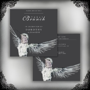 Hummingbird Black and White ANA Geburtstag Brunch Einladung