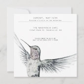 Hummingbird Black and White ANA Geburtstag Brunch Einladung (Rückseite)