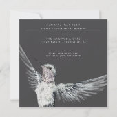 Hummingbird Black and White ANA Geburtstag Brunch Einladung (Rückseite)