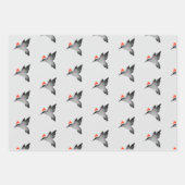 Hummingbird black shadow santa Christmas holiday Geschenkpapier Set (Vorderseite)