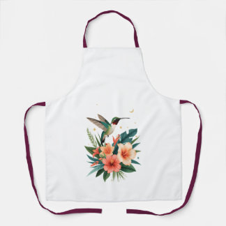 Hummingbird Bloom All-Over Apron Schürze