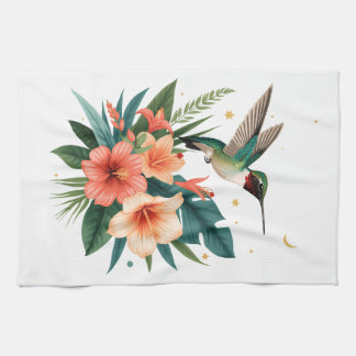 Hummingbird Bloom Kitchen Towel Geschirrtuch