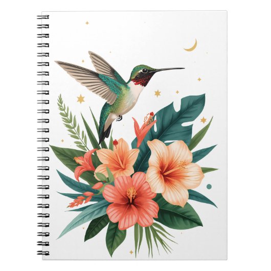 Hummingbird Bloom Tropical Botanical Notebook Notizblock (Vorderseite)
