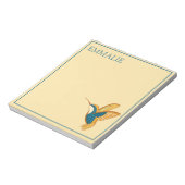 Hummingbird Blue Aquamarin Gelb Orange Notepad Notizblock (Rotiert)